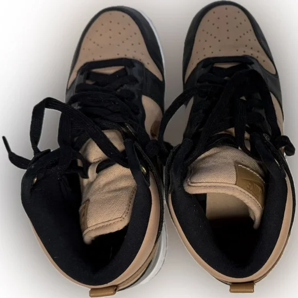 Nike Dunk High Black Flax Black and Tan Sneakers | Sz 8 1/2 - Picture 2 of 5